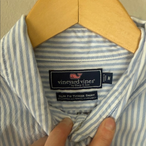 Vineyard Vines Light Blue Striped Button Down Shirt M - Picture 2 of 5